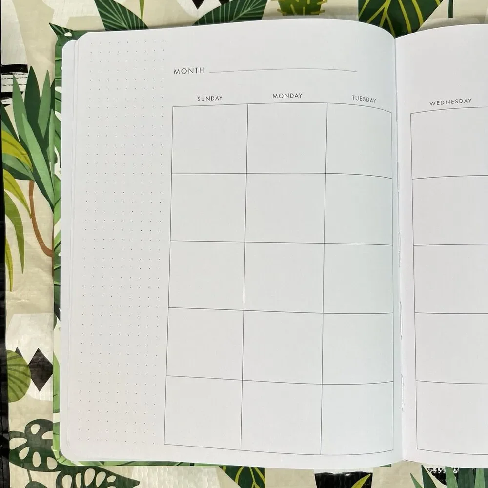 Monstera Leaf 12 Month Undated Weekly and Monthly Planner Green Hardcover